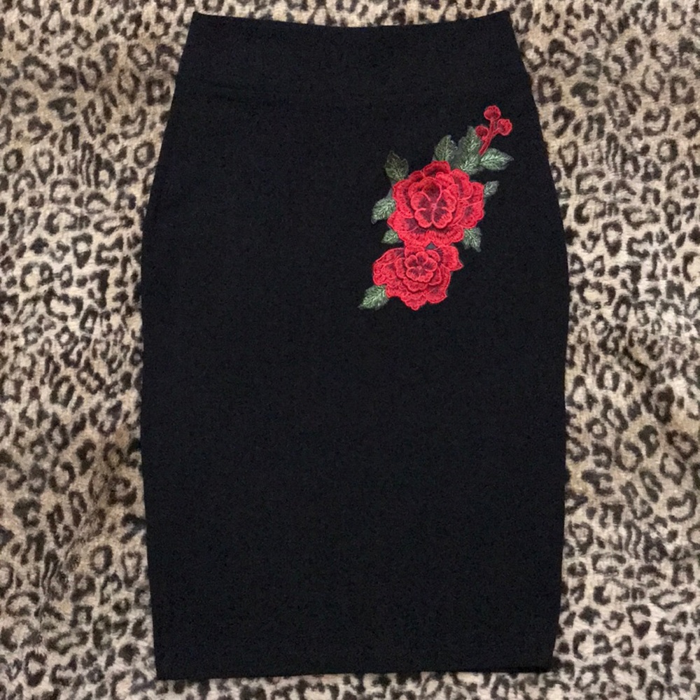 Over the knee skirt .